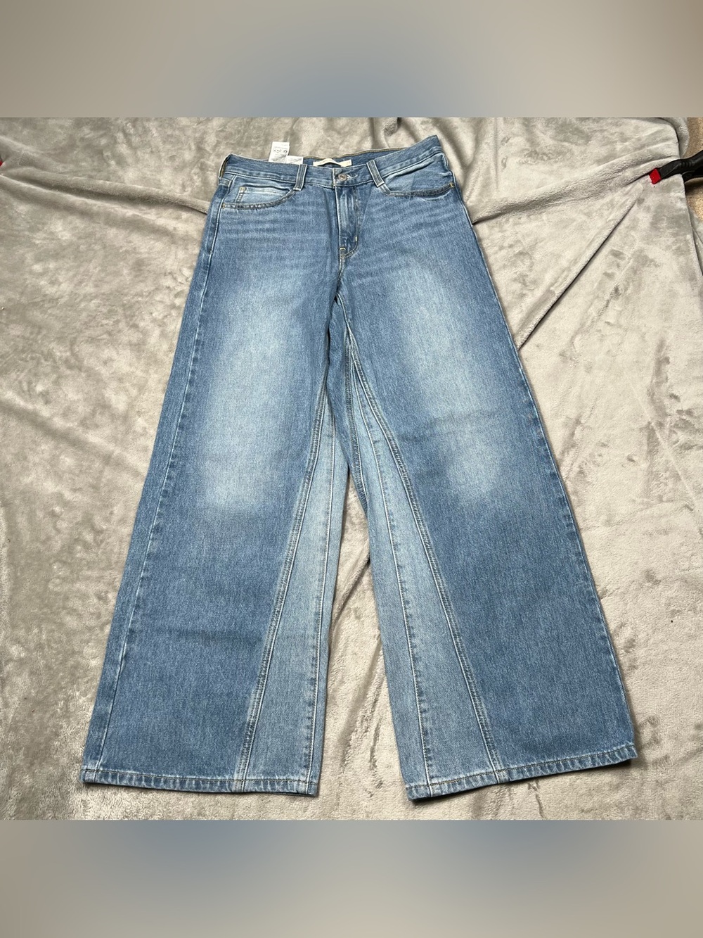 Levi's 94 Baggy Wide Leg Jeans Womens 29x30 Blue Spliced Denim Skater Y2K